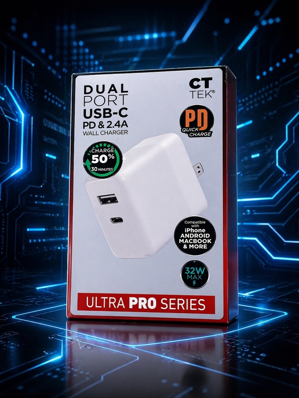 Dual Port USB C Charger White NWT